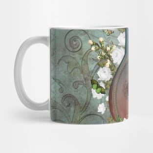 Wonderful elegant lute with flowers and celtic knot Mug